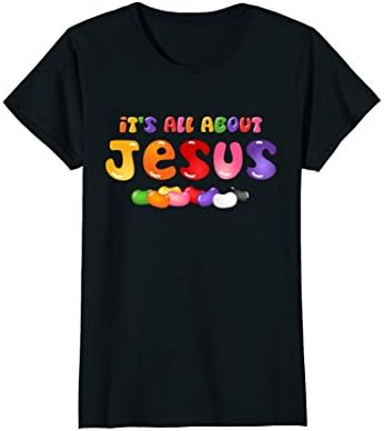 Womens It's All About Jesus Easter Candy T-Shirt XL Black