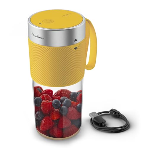 Moulinex Lightmix Portable Blender, 300 ml, Powerful, Refillable, Yellow Nest LM1C0210