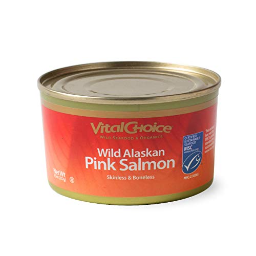 Vital Choice Wild Alaskan Pink Salmon, Canned (Skinless/Boneless, 7.5oz