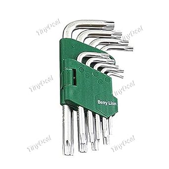 Tiny Deal BERRY LION T10-T50 9pcs Torx Screwdriver Star Key Bit Set - Green + Silver EDT-267642