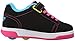 Heelys Dual Up X2 PU Sneaker , Black/Neon Multi, 2 M US Little Kid