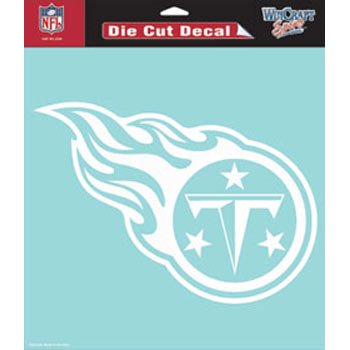 Tennessee Titans White 8 inch x 8 inch Die Cut Decal