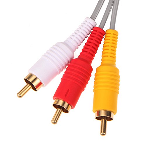 image for Wii/Wii U AV Cable, Obeka 6FT 1.8M Composite Retro 3 RCA Gold-Plated C