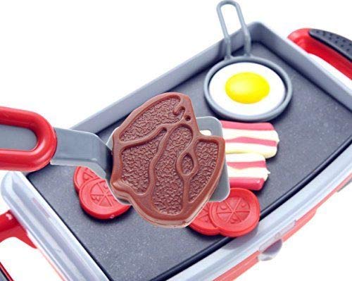 GIRL FUN TOYS Kitchen Toy Play Food Breakfast Griddle Electric Stove Grill Set Cook for Kids - Thumbnail 5