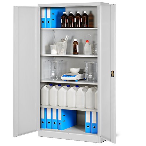 Jan Nowak Aktenschrank Metall abschließbar, Büroschrank, 195x90x40 cm