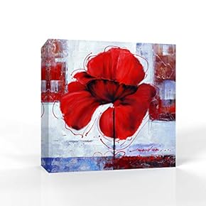 Canvas Wall Art Elegant Red Flowers Pictures Home Wall Decorations for Bedroom Living Room Paintings Canvas Prints Framed - 12x12 inches