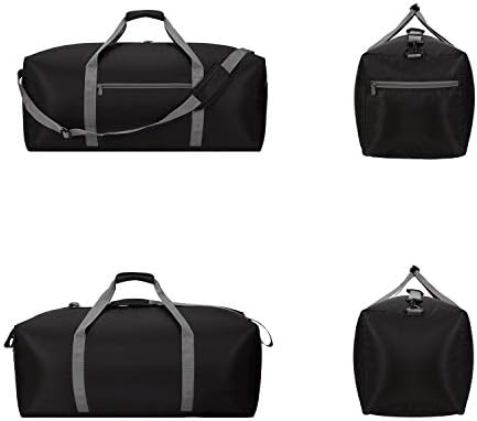 Foldable Duffel Bag 30" / 75L Large Lightweight Luggage for Travel (Black) 2 Foldable Duffel Bag 30" / 75L Large Lightweight Luggage for Travel (Black)
