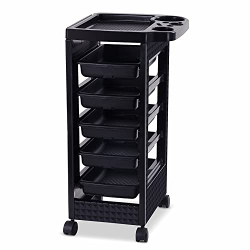 Paddie Black Salon Trolley Cart with Wheels/5