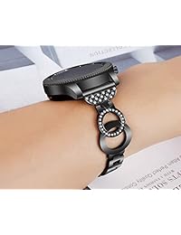 vintgagood Gear S3 correas, de acero inoxidable con Bling Diamante correa de reloj para Samsung Gear S2 Classic Frontier, Gear 2 R380 R381 R382, Moto 360 2 Smartwatch de 46 mm.