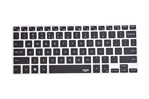 Leze - Silicone Keyboard Cover Protector for Dell XPS 13-9343 9350 9360 9365 13.3-Inch Ultrabook Laptop Semi - Black