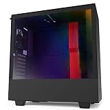 NZXT H510i - CA-H510i-BR - Compact ATX Mid-Tower PC Gaming Case - Front I/O USB Type-C Port - Vertical GPU Mount - Tempered Glass Side Panel - Integrated RGB Lighting - Black/Red