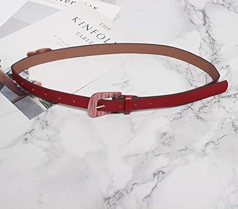 chenlong Pu Leder Balck Stitch Langer dünner Gürtel Persönlichkeit