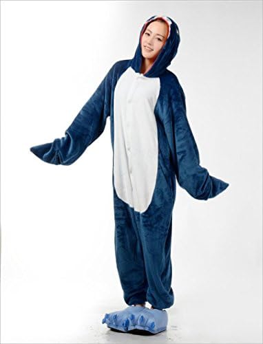 HYY@ Kigurumi Pajamas flannel shark cartoon version of one-piece Pajamas in mink clothing Cosplay costume , l
