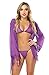 QueenMoon Sexy Lingerie for Women for Sex Long Sleeve Lace Bodysuit Halter Lingerie Set Sexy Pajamas, Purple