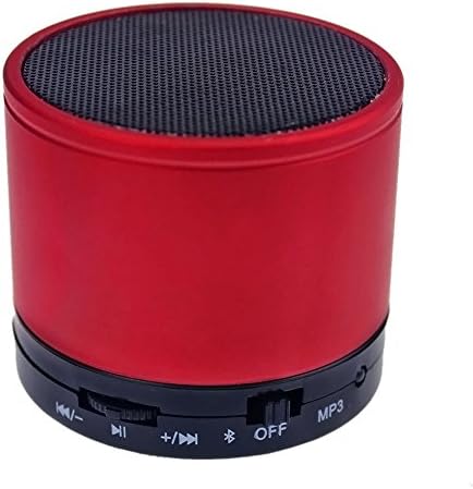 ANRANK BS62350AK Portable Mini Super Bass Stereo Bluetooth Speakers Metal Steel Wireless Audio Player With Mic FM Radio Support TF Card for iPhone Samsung Smartphone PC Tablet (Red)