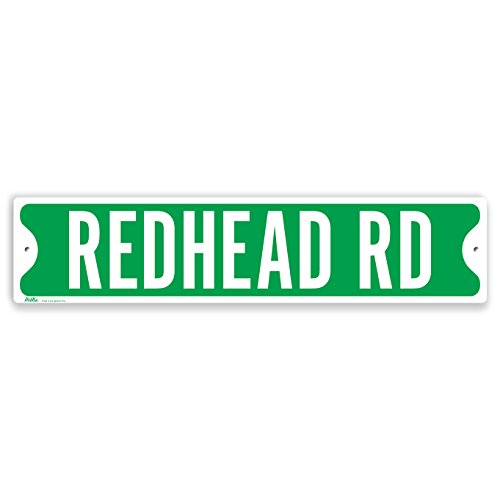 PetKa Signs and Graphics PKSS-0094-NA_18x4"Redhead Rd" Aluminum Sign, 18" x 4", White on Green