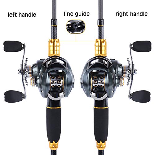 Sougayilang Angelruten- und Rollen-Kombinationen, 24-Tonnen-Kohlefaser-Angelruten mit Baitcast-Rolle, 7.0:1-Getriebe für SüÃwasser auf Reisen – Bild 3