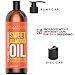 Aria Starr Sweet Almond Oil For Massage, Hair, Dry Skin, Body, Hair Food, Bath (16oz) Natural Carrier Oil For Essential Oils, Stretch Marks, Facial Cleansing Makeup Remover, Moisturizer