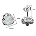 Rongxing18K White Gold Plated 8mm Round White Opal Stud Earrings For Women