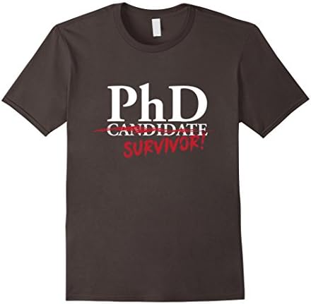 Men's Ph.D. Candidate (Survivor) Funny Graduate School T-Shirt 2XL Asphalt