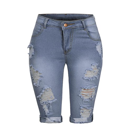 Rambling New Womens Summer Casual Denim Ripped Destroyed Bermuda Shorts Jeans Pants(S-3XL)