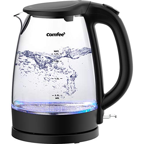 COMFEE' Glass Electric Tea Kettle & Hot Water Boiler(BPAFree), 1.7L