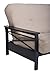 DHP Nadine Metal Futon Frame with Espresso Wood Armrests, Full Size, Mattress Not Included