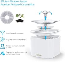 Dadypet Fontaine à Eau Pour Chat Chien Fontaine à Fleur Pour Chat Distributeur Eau Pour Chat Avec Filtre 2l électrique Et Silencieuse