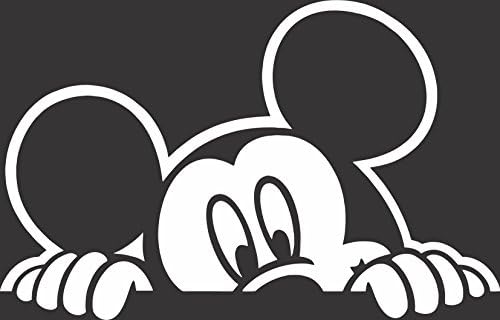 Mickey Mouse Peeking Car Window Vinyl Decal Sticker 6" Wide