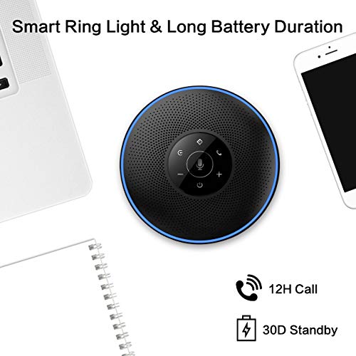 Tenveo MagiCall-EX Bluetooth Conference Speakerphone, Daisy Chain/Use Alone Up To 30 Attendees, Bluetooth/Wireless/USB Microphone, 360°Voice Pickup Noise Cancelling For Conference Call Large Meeting