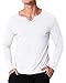 MODCHOK Men's Casual Long Sleeve T Shirts V Neck Sweatshirts Slim Fit Tops White L