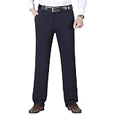 IDEALSANXUN Fleece Lined Pants for Mens Straight Leg Casual Stretch Dress Pants