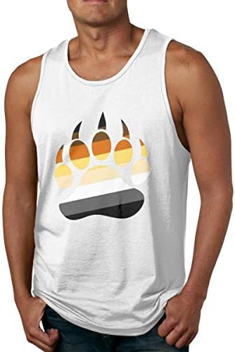 Men's Gay Bear Pride Paw Sleeveless Tank Tops Casual Sport Gym Vest Shirts