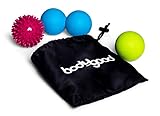 BodyGood Massage Ball Set. Includes Lacrosse Style Ball, Spikey Ball and Peanut for Plantar Fasciitis, Deep Tissue and Myofascial Trigger Point Therapy. Use on Entire Body or Foot, Hands, and Back