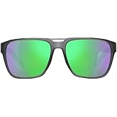 Native Mens Mammoth Square Sunglasses, Matte Smoke Crystal/Polarized Green Reflex, 57 mm