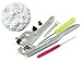 KAMsnaps® Starter Pack: 100 KAM Snaps, Awl and Snap Press Pliers for Plastic Snaps No-Sew Button Fastener Setter Hand Tool (Pliers & 100 White Snaps)