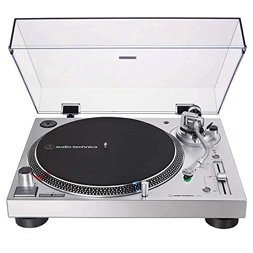 Audio-Technica AT-LP120XUSB Direct-Drive Turntable (Analog & USB), Silver, Hi-Fidelity, Plays 33 -1/3, 45, and 78 RPM Records, Convert Vinyl to Digital, Anti-Skate Control (Renewed)