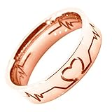 WDSHOW Rose Gold Plated Stainless Steel Heartbeat Design Rings
