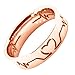 WDSHOW Rose Gold Plated Stainless Steel Heartbeat Design Rings