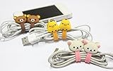 New Cute Monsters University Disney Cartoon Hello Kitty Cable Tie Cord Organizer Headset Headphone Earphone Wrap Winder/ Fixer Holder/cord Manager/cable Winder (3 PCS yellow chicken+Brown Bear+pink Bear)