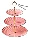 Jusalpha 3-tier Ceramic Cake Stand-cupcake Stand- Dessert Stand-tea Party Serving Platter TW3RG (Pink)