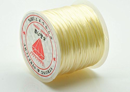 Yamoge Elastic Stretch Polyester Jewelry Bracelet Crystal String Cord 60m Roll (Beige)