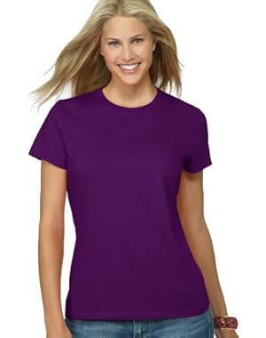 Hanes Womens 4.5 oz., 100% Ringspun Cotton nano-T T-Shirt (SL04)- NAVY,M