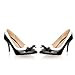 Charm Foot Womens Fashion Bows High Heel Stiletto Mary Jane Pump Pointed Shoes