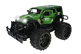 Jeep Wrangler Army Camo Cross Country 1:14 Scale Battery Operated Remote Controlled 2WD Toy Jeep RC Truck w/ Remote Control,& Door Opening Action