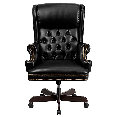 Judek High Back Traditional Tufted Brown Leather Executive Swivel
Office Chair (Black)