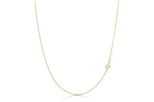 KEZEF 18k Gold Over Sterling Silver 1mm Box Chain Necklace Made in Italy | Sterling Silver Necklace Chain For Women | Gold Chain Necklace for Women, Men