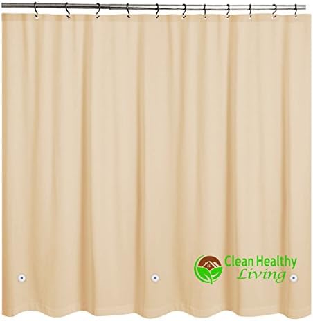 Premium PEVA Shower Liner / Curtain: Odorless &amp; Mildew Resistant (with Magnets &amp; Suction Cups). Eco Friendly 70 x 71 in. long - Taupe Color - 2 Pack