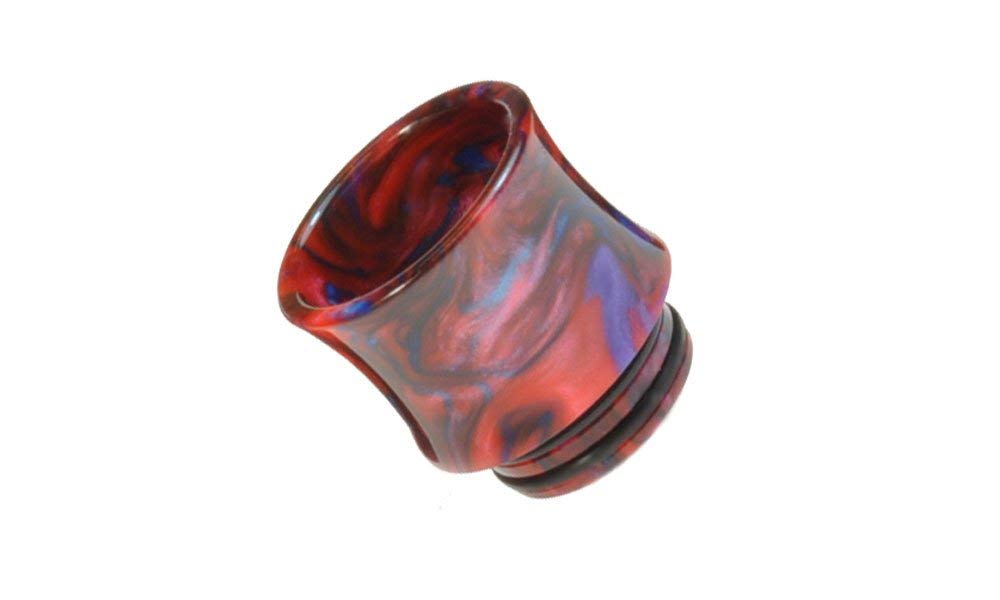 Armerah Marbled Curve 810 Drip Tip eCig Mouthpiece Short/Extra-Wide Epoxy Resin Single Red — image 1