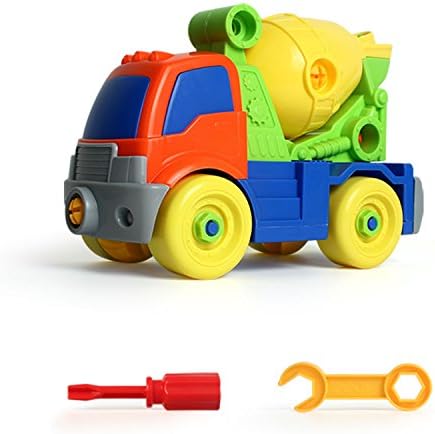 BigSmyo Baby Push and Go Friction Powered Car Toys for Children Boys Girls Kids Gift Cement Mixer Vehicles Truck Construction (Self-assembly to enrich the DIY hands-on ability of children) Incidental
